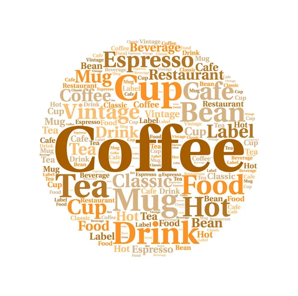 Coffee, Word cloud art background — стоковый вектор