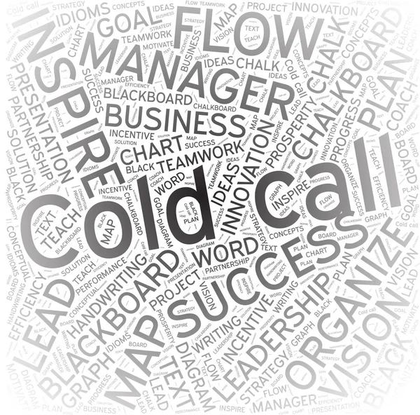 Cold call ,Word cloud art background — Stock Vector