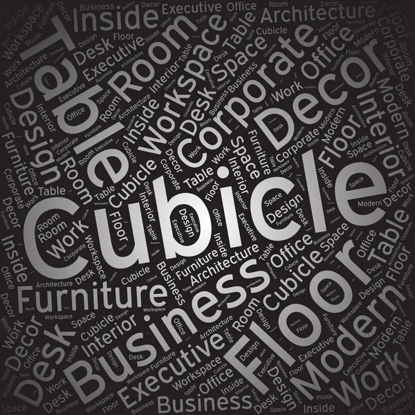 Cubicle, Word cloud art background — стоковый вектор