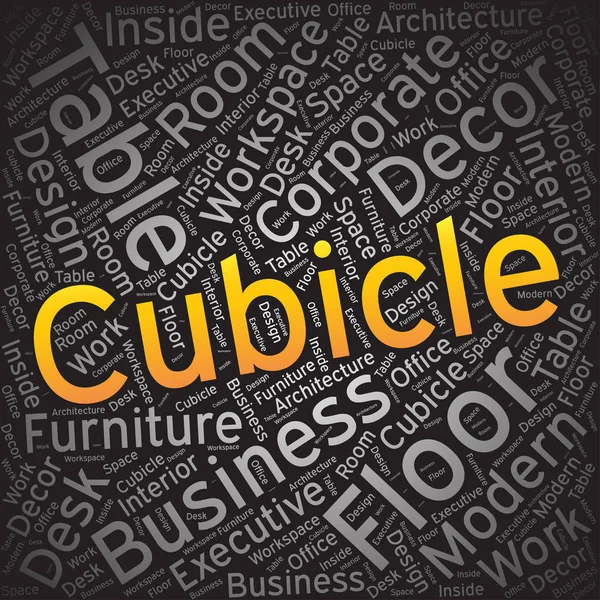 Cubicle, Word cloud art background — стоковый вектор