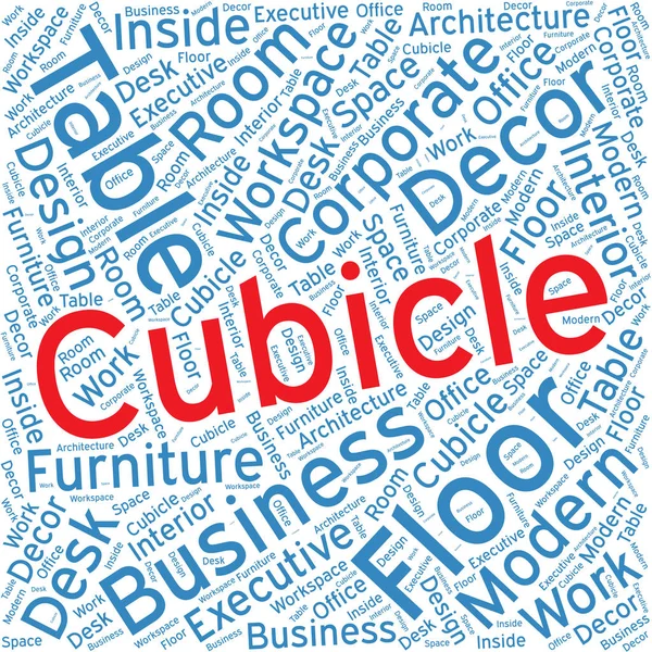 Cubicle, Word cloud art background — стоковый вектор