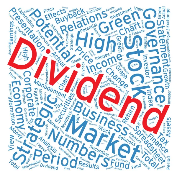 Dividend, фон хмарного мистецтва Word — стоковий вектор