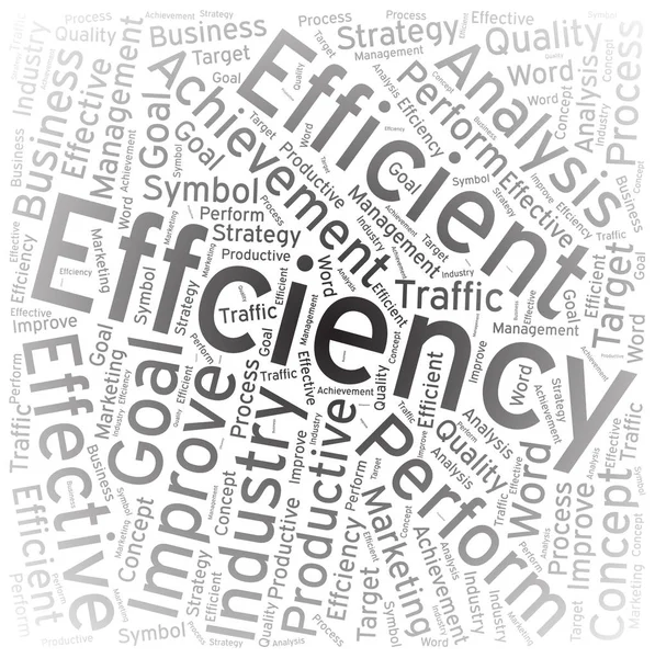 Effciency ,Word cloud art background — Stock Vector