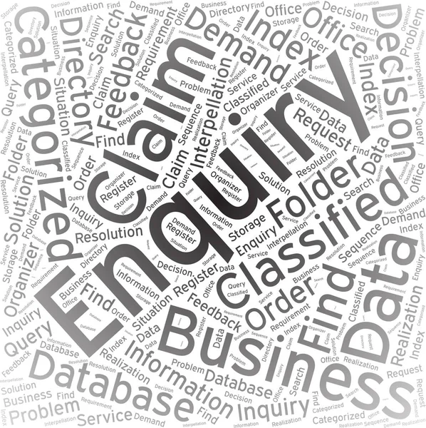 EnquiryWord cloud art background — Stock Vector