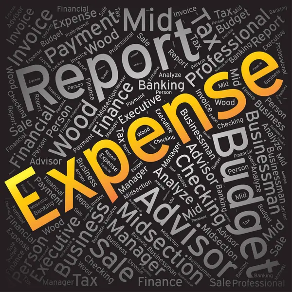 Expense, Word cloud art background — стоковый вектор