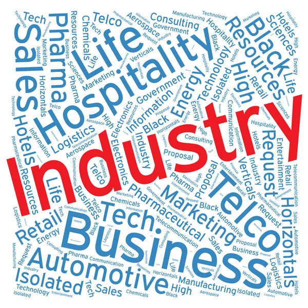 Industry ,Word cloud art background — Stock Vector