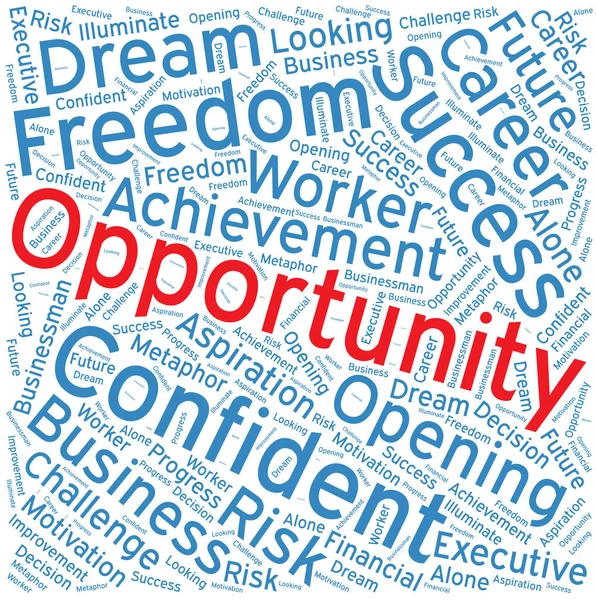 Opportunità, Word cloud art background — Vettoriale Stock