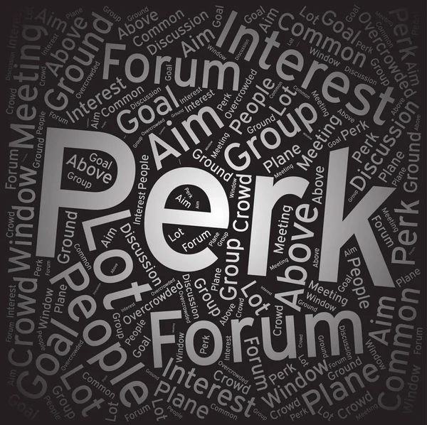 Perk, Word cloud art background — стоковый вектор