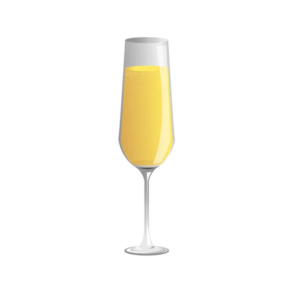 Champagner Glas und Champagner, Vektor — Stockvektor