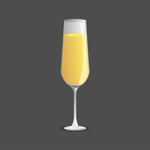 Champagner Glas und Champagner, Vektor — Stockvektor