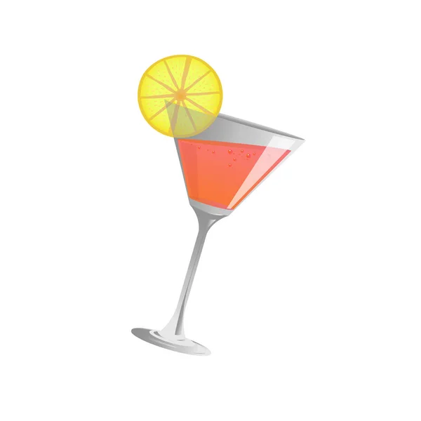 Cocktail glass and cocktail , Vector — Stock Vector