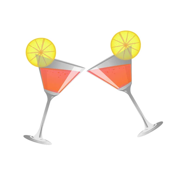 Cocktailglas und Cocktail, Vektor — Stockvektor