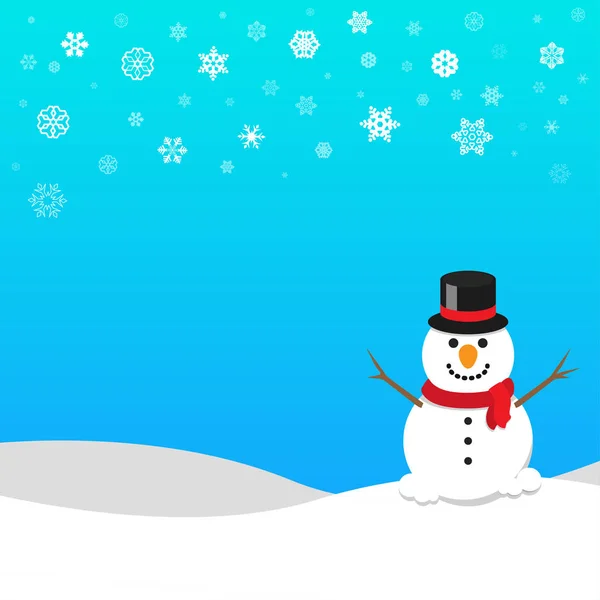 Christmas Greeting Card with snowman. Vector illustration — Stock Vector