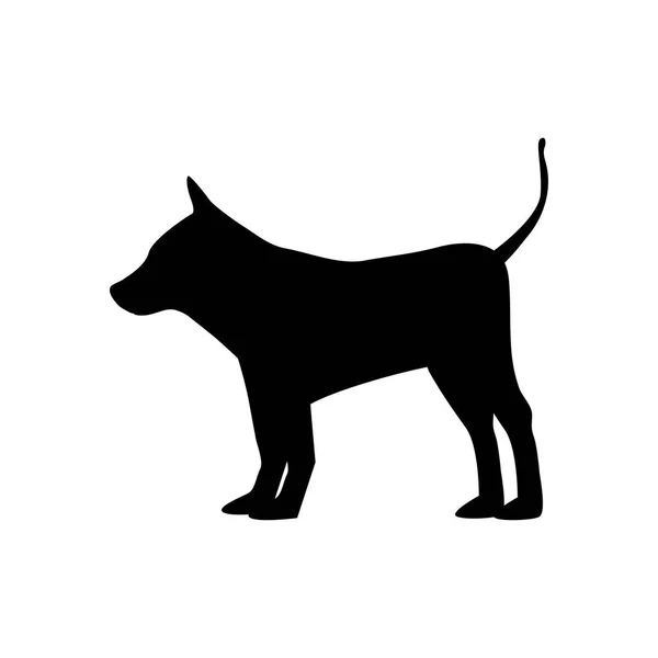 Perro línea icono vector — Vector de stock