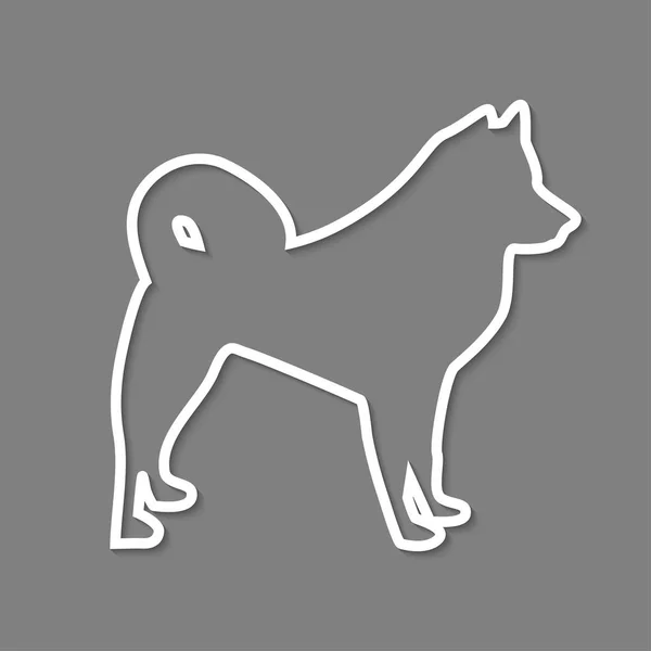 Vetor ícone de linha cão — Vetor de Stock