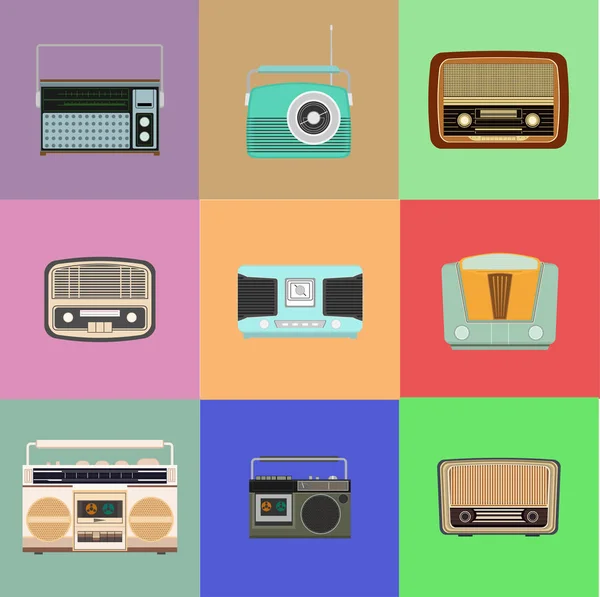 Vetor de ícone de rádio retro —  Vetores de Stock