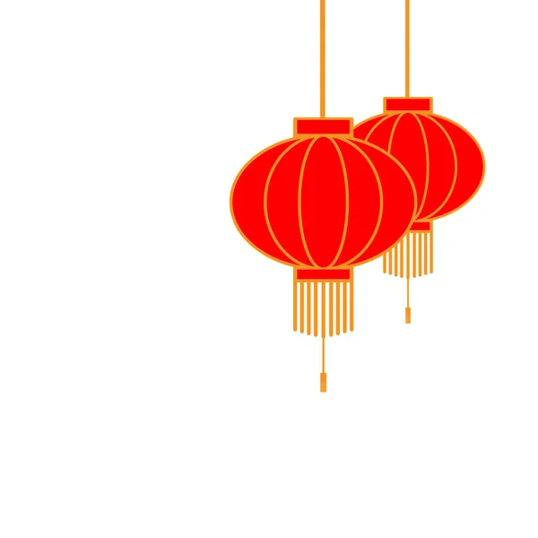 Lanternas chinesas Ilustração vetorial — Vetor de Stock
