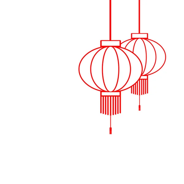 Lanternas chinesas Ilustração vetorial — Vetor de Stock