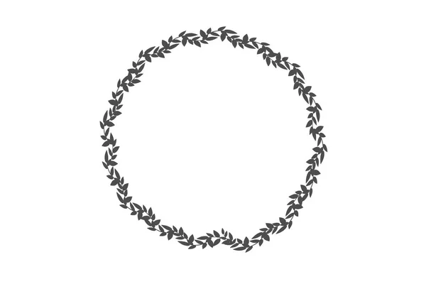 Векторная круглая рамка с ветвью плюща — стоковый вектор