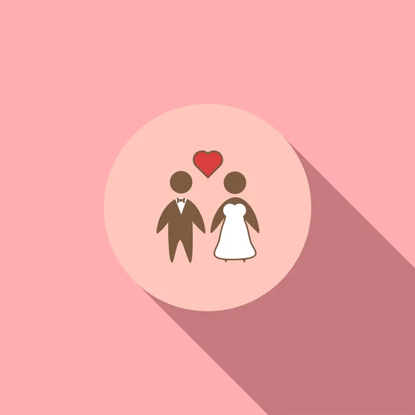 Bruden och brudgummen som älskar bröllop par vektor ikonen isolerade — Stock vektor