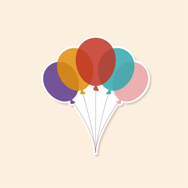 Vektor Illustration von bunten Luftballons Farbe glänzende Luftballons festlich — Stockvektor