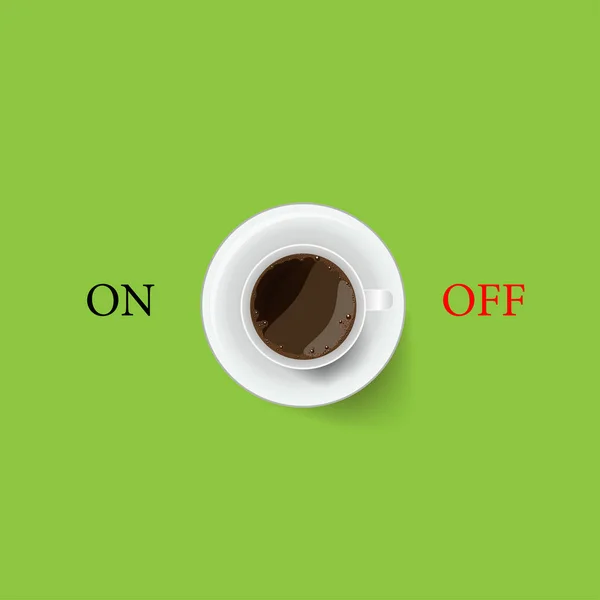 Coffee cup with on, off symbol — стоковый вектор