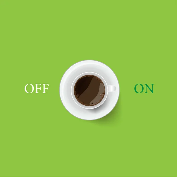 Coffee cup with on, off symbol — стоковый вектор