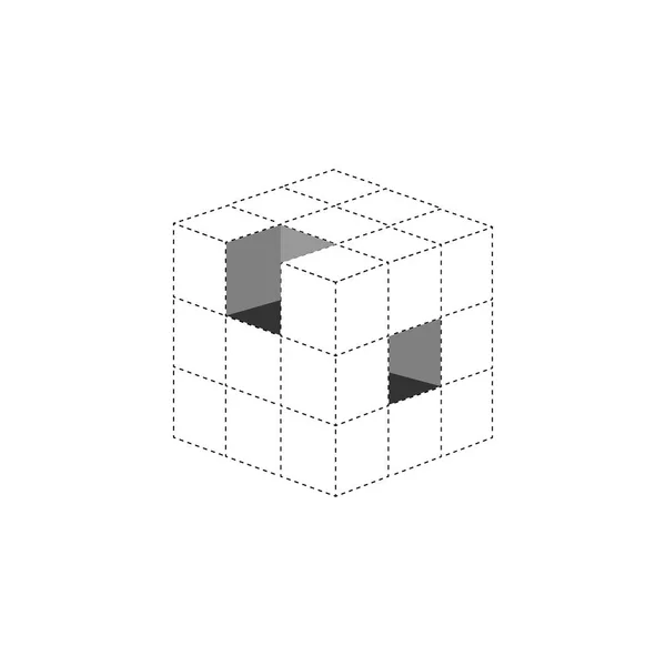 3d cube logo design icon, vector — Stock Vector