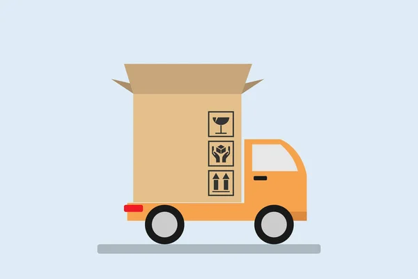 Illustrazione vettore di consegna camion isolato — Vettoriale Stock