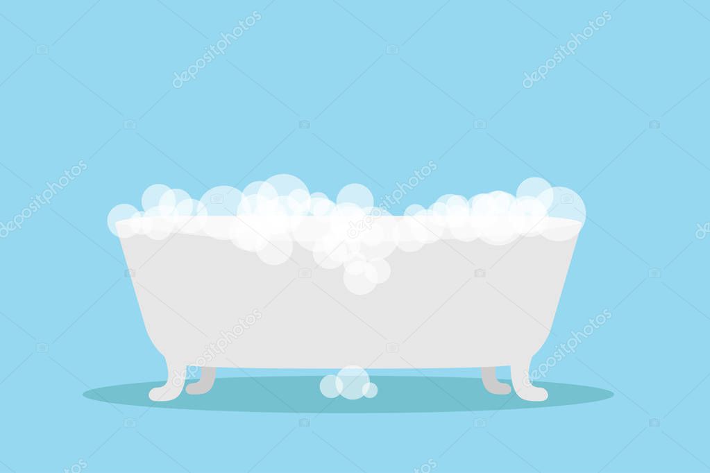 bathtubs with bubble vector