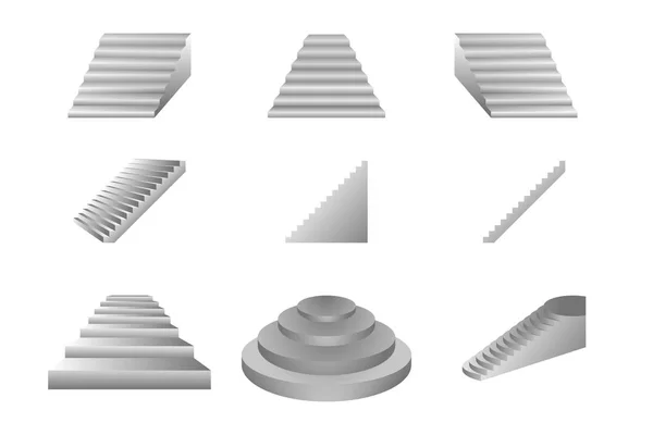 Лестницы на белом фоне, вектор — стоковый вектор