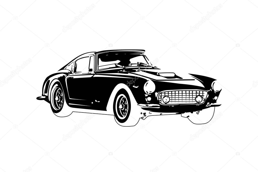 classic vintage retro car , vector design