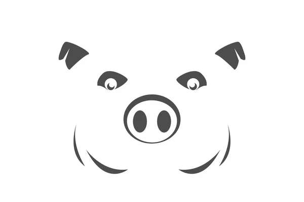Symbole de porc sur fond blanc — Image vectorielle