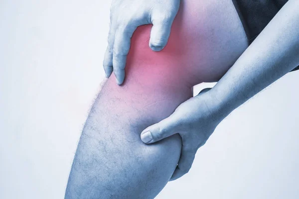 knee injury in humans .knee pain,joint pains people medical, mono tone highlight at knee