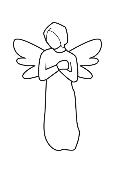 Angel Line vecteur sur fond blanc — Image vectorielle