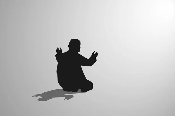 Islamischer Mann betet muslimisches Gebet — Stockvektor