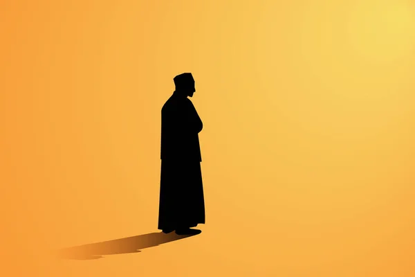 Ισλαμική άνθρωπος προσεύχεται μουσουλμανική προσευχή — Διανυσματικό Αρχείο