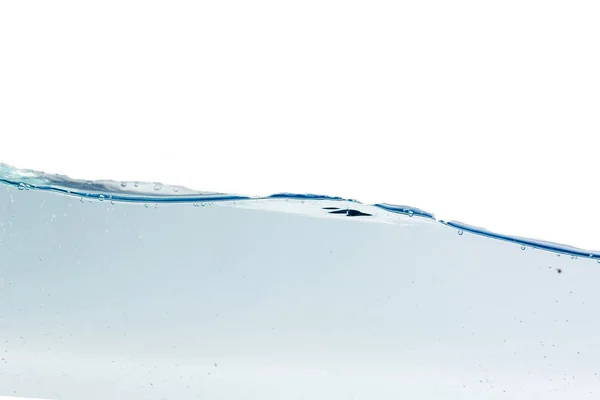Salpicaduras de agua con burbujas de aire, aisladas sobre el fondo blanco — Foto de Stock