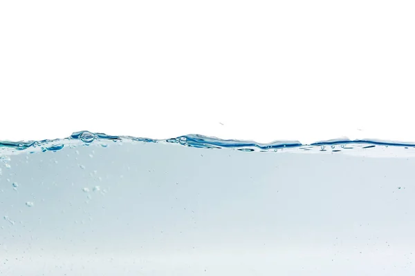 Salpicaduras de agua con burbujas de aire, aisladas sobre el fondo blanco —  Fotos de Stock