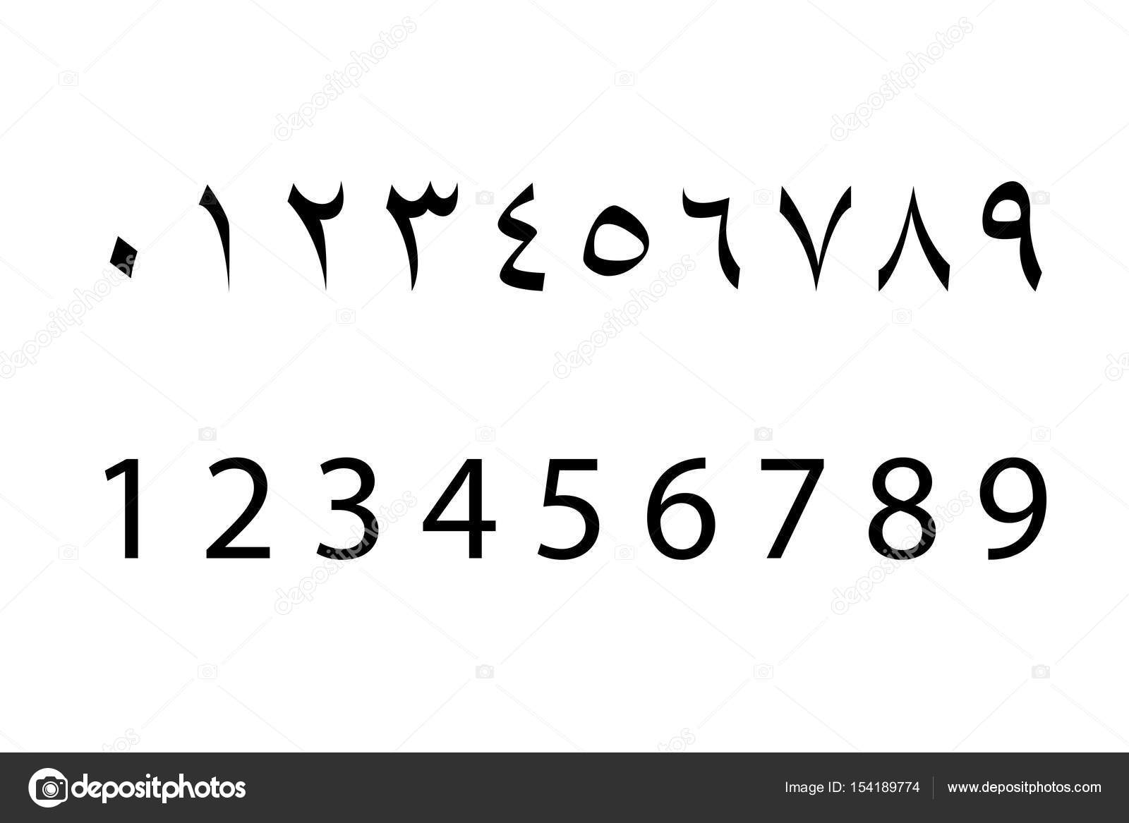Set Of Arabic Numbers Vector Stock Vector By ©meenstockphotogmail