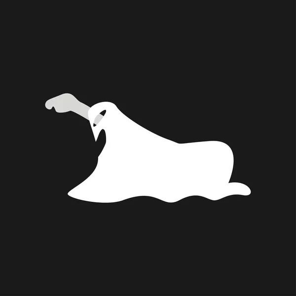 Ghost ikona izolované na černém pozadí. — Stockový vektor