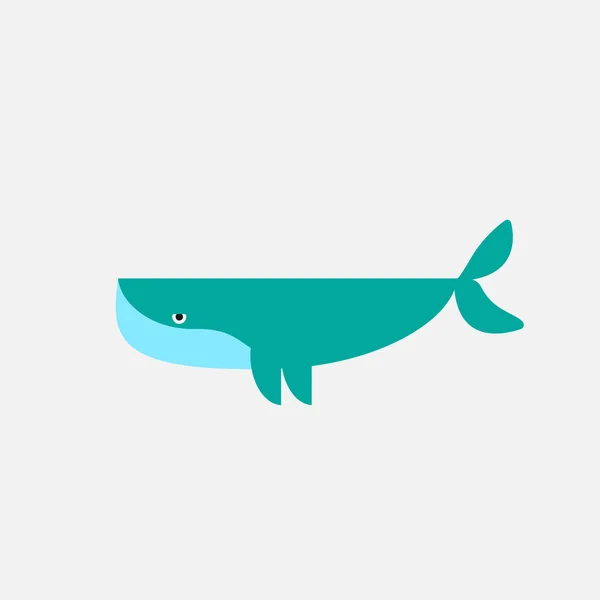 鲸鱼在白色背景上的标志设计 — 图库矢量图片
