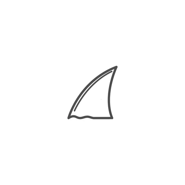 Symbol der Haifischflosse isoliert auf weißem Hintergrund. — Stockvektor