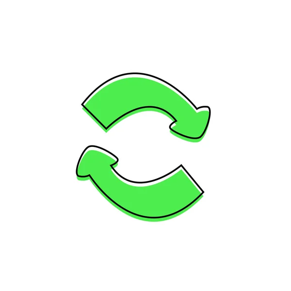 Verde reciclar signo aislado, vector — Vector de stock