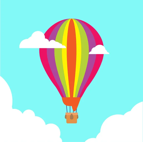 Balão no fundo do céu ou fundo azul — Vetor de Stock