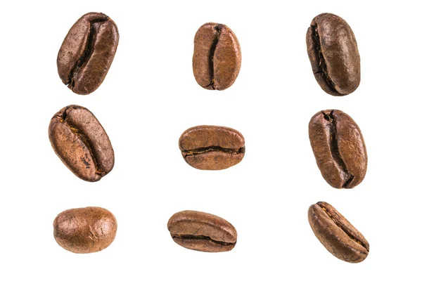 Kaffeebohne auf weißem Hintergrund — Stockfoto