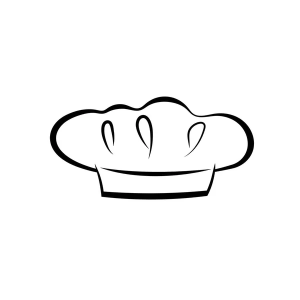 Καπέλο σεφ εικονίδιο σε λευκό φόντο — Διανυσματικό Αρχείο