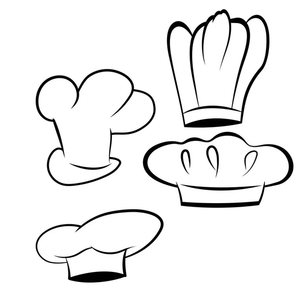 Het pictogram van de chef-kok van de hoed op witte achtergrond — Stockvector