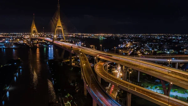 Rama 9 Bridge, Thaiföld. A landmark. Jelképe a szimbólu — Stock Fotó