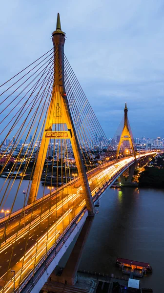 Rama 9 Bridge, Thaiföld. A landmark. Jelképe a szimbólu — Stock Fotó